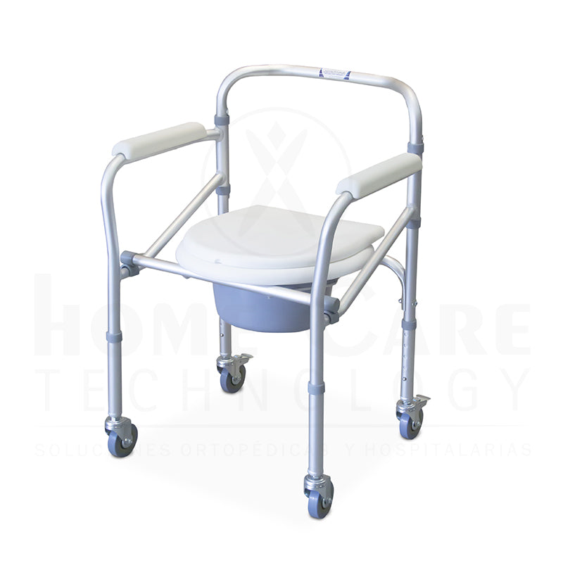 Silla sanitaria con ruedas en aluminio FT701