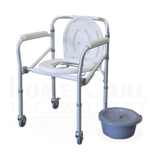 Silla sanitaria con ruedas en aluminio FT701