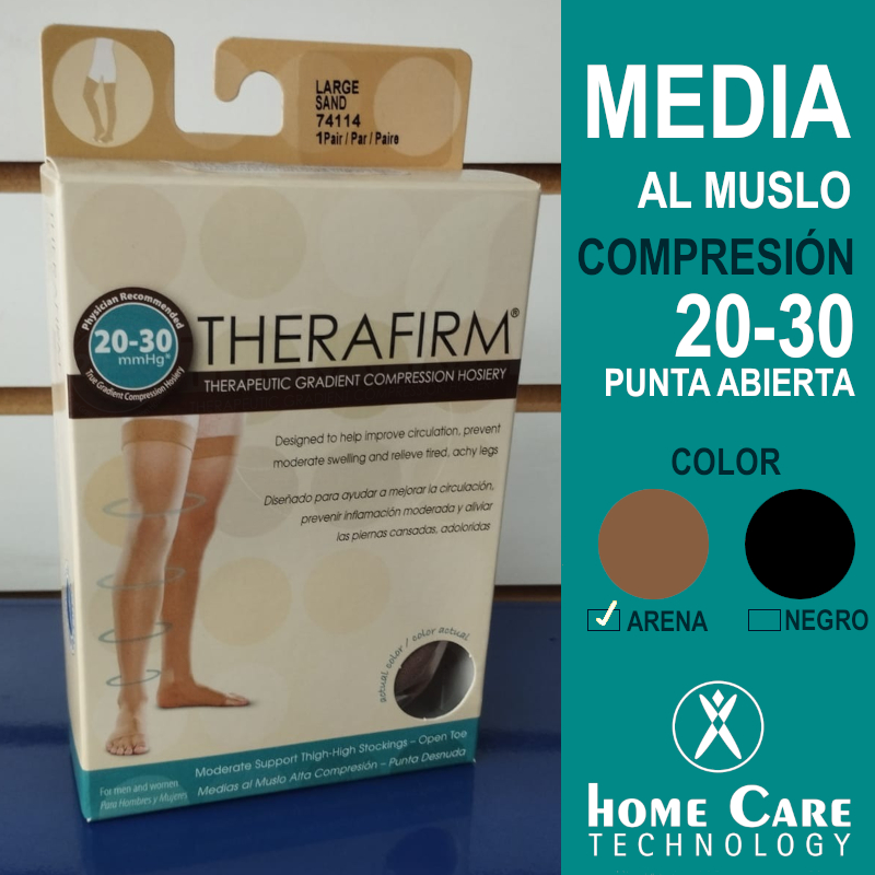 Medias hasta muslo mujer compresion media 20-30 mmHg color natural –  Caterina Articulos Medicos